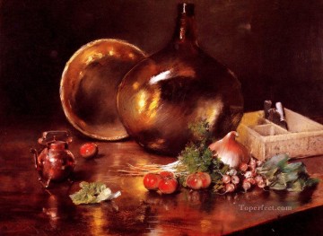Naturaleza muerta Latón y vidrio Impresionismo William Merritt Chase Pinturas al óleo